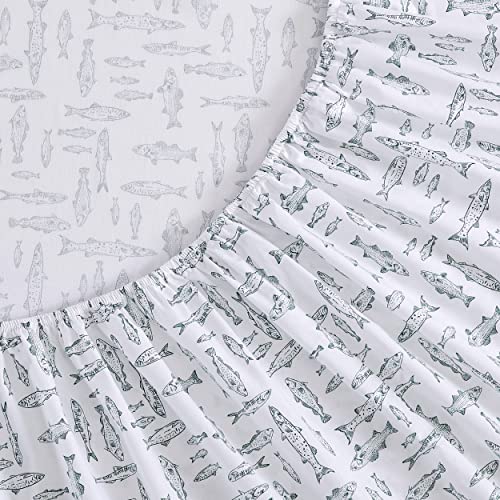 Image of Eddie Bauer - Full Sheets, Cotton Percale Bedding Set, Crisp & Cool Home Decor, Dorm Room Essentials (Albright Hill Green, Full)