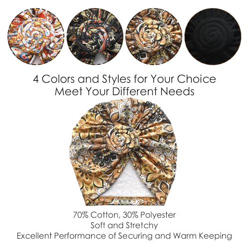 Image of KYNARI Turban Head Wraps for Women, Pretied Stretch Bonnet Hair Wrap | African Knot Turban Hats Pre Twist Headwear Soft Head Scarf Elastic and Breathable Head Covering Cancer Caps for Black Women