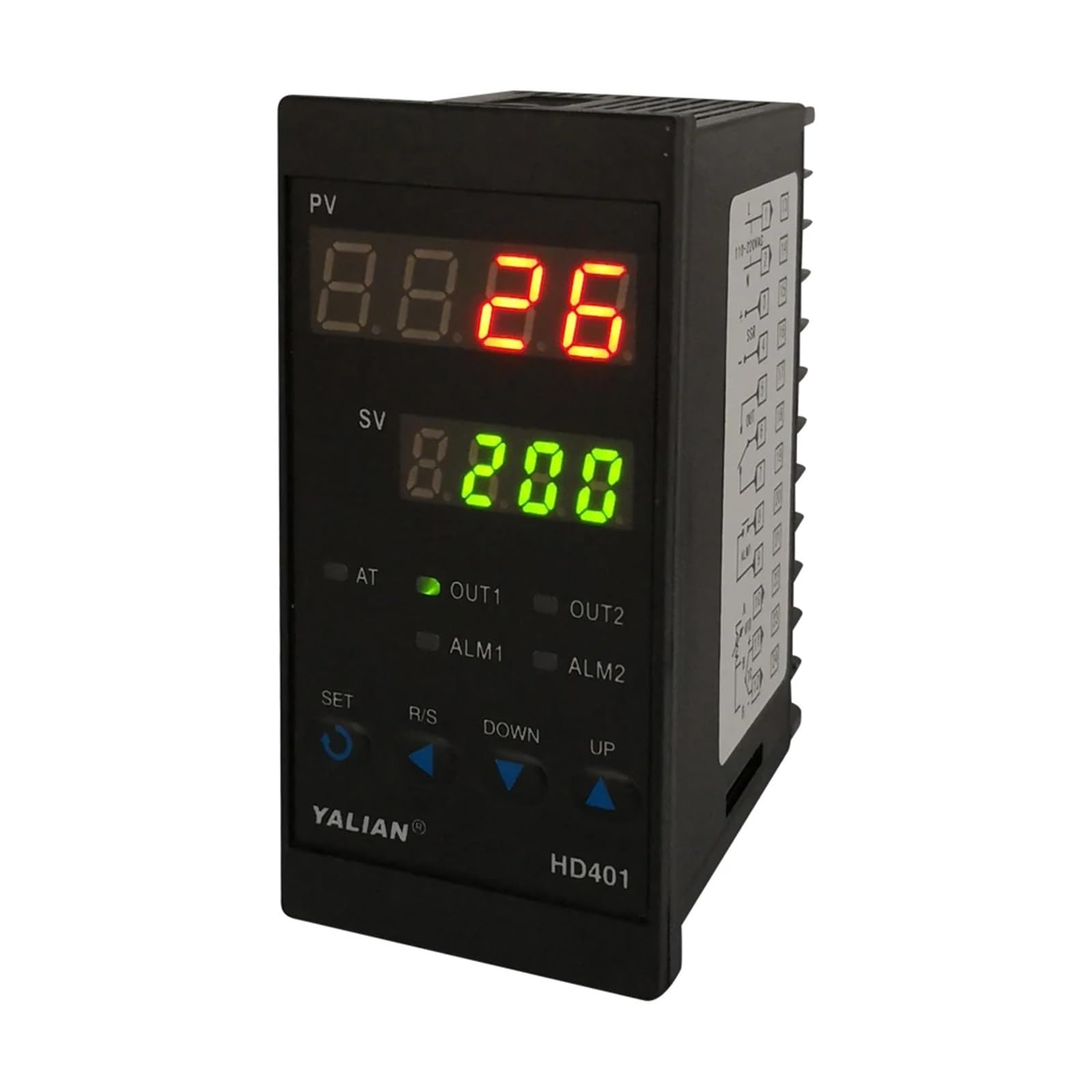 Digitaler Temperaturregler mit Doppelanzeige, maximale Testtemperatur 1372 °C, Thermoregulator mit Alarmrelaisausgang(HD101)