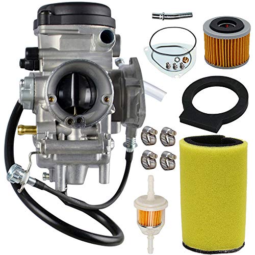 YFM400 Carburetor Carb Kit Compatible with Yamaha Big Bear wolverine Kodiak Grizzly 400 YFM 400 YFM400 2000 2001 2002 2003 2004 2005 2006 ATV With Air Fiter Fuel Filter By Liyyoo
