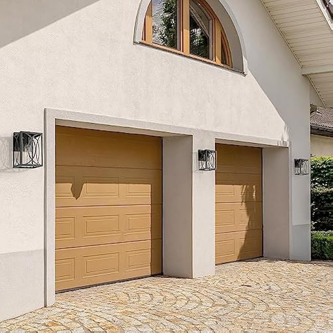 Farmhouse Outdoor Porch Lights, Exterior Waterproof Wall Sconce Light Fixture, Anti-Rust Black Wall Mount Lighting with Clear Glass Shade for Front Door, Entry, Porch, Patio, and Gazebo