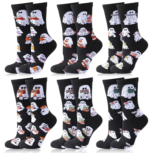 Yearntown 6 Pair Halloween Ghost Reader for Women Book Lovers Gifts...