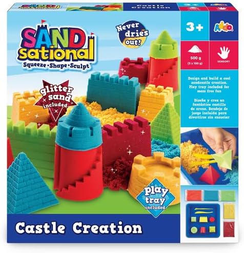 Addo Sandsational Castle Creation 500g, Squeeze, Shape and Sculpt sand, Moulding Building Toy