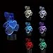 Teddy Bear 3D Illusion Lamp Night Light YKLWORLD 7 Color Changing Touch Control LED Table Lamp Nursery Bedroom Decor Christmas Birthday Gifts Toys for Kids Girls Animal Lover