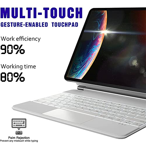 SZAMBIT Portátil Capa com Retroiluminadas Teclado, Capa para Teclado Compatível com iPad,Capa Magnét