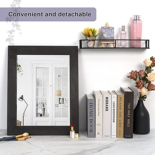 Yoimori Wall Mirror For Bathroom 20 X 16 Inch Rustic Decorative Wall Mirror With Shelf Farmhouse Hanging Mirrors For Bathroom, Vanity, Bedroom, Entryway, Living Room (Vintage Black) #TOP3