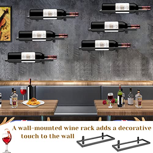 Yalinka Metal Wall Mounted Wine Racks, Hanging Wine Bottle Display Organizer Holder, Red Wine Rack For Home Kitchen Bar Decor (Black 6) #TOP4