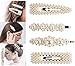 Produktbild Pearls Hair Clips for Women Girls - 4pcs Large Bows/Clips/Ties for Birthday Valentines Day Gifts Bling Hairpins Headwear Barrette Styling Tools Accessories