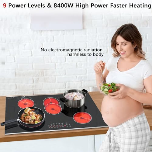 Image of Karinear Electric Cooktop 36 Inch, 5 Burners Radiant Ceramic Cooktop