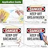 Danger Keep Off Breakwater Sign, 10x7 Inches, 4 Mil Vinyl Decal Stickers Weather Resistant, Made in USA by My Sign Center #2