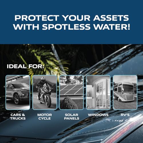 Spotless Water Systems - DIC-20, Simple Window, Solar Panel, RV & Car Wash System, Works for All Vehicles, Motorcycles, Bikes, Boats, Planes, Yachts, Towel Drying Eliminated