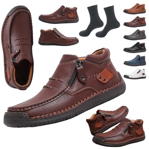 Handmade Leather Slip-On Driving Boots