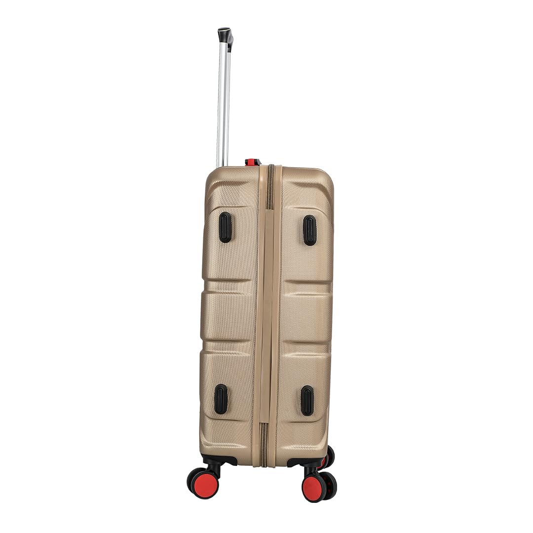 A1 FASHION GOODS Podróże wakacje mocne twarde trwałe 4 koła obrotowe bagaż walizki torby taupe paski, brązowy (taupe), M, Bagaż
