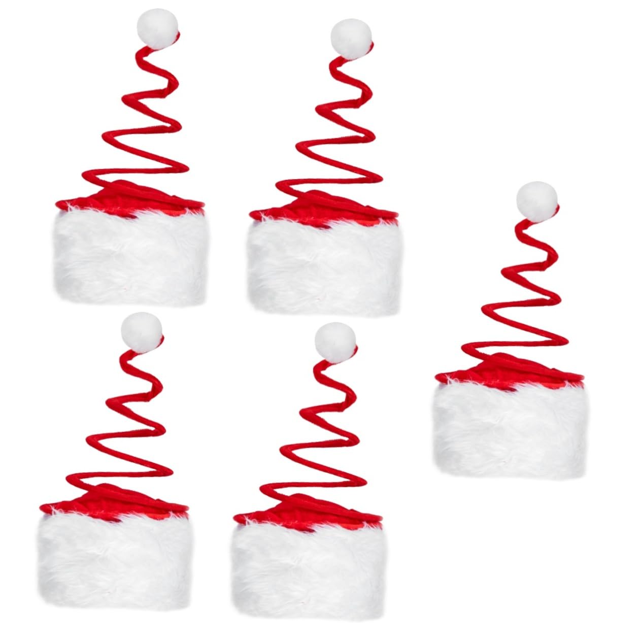 5 Uds Sombrero De Primavera De Navidad Divertido Sombrero De Navidad De Papá Noel Con Resorte De Bobina Diseño Elástico De De Elfo De Papá Noel