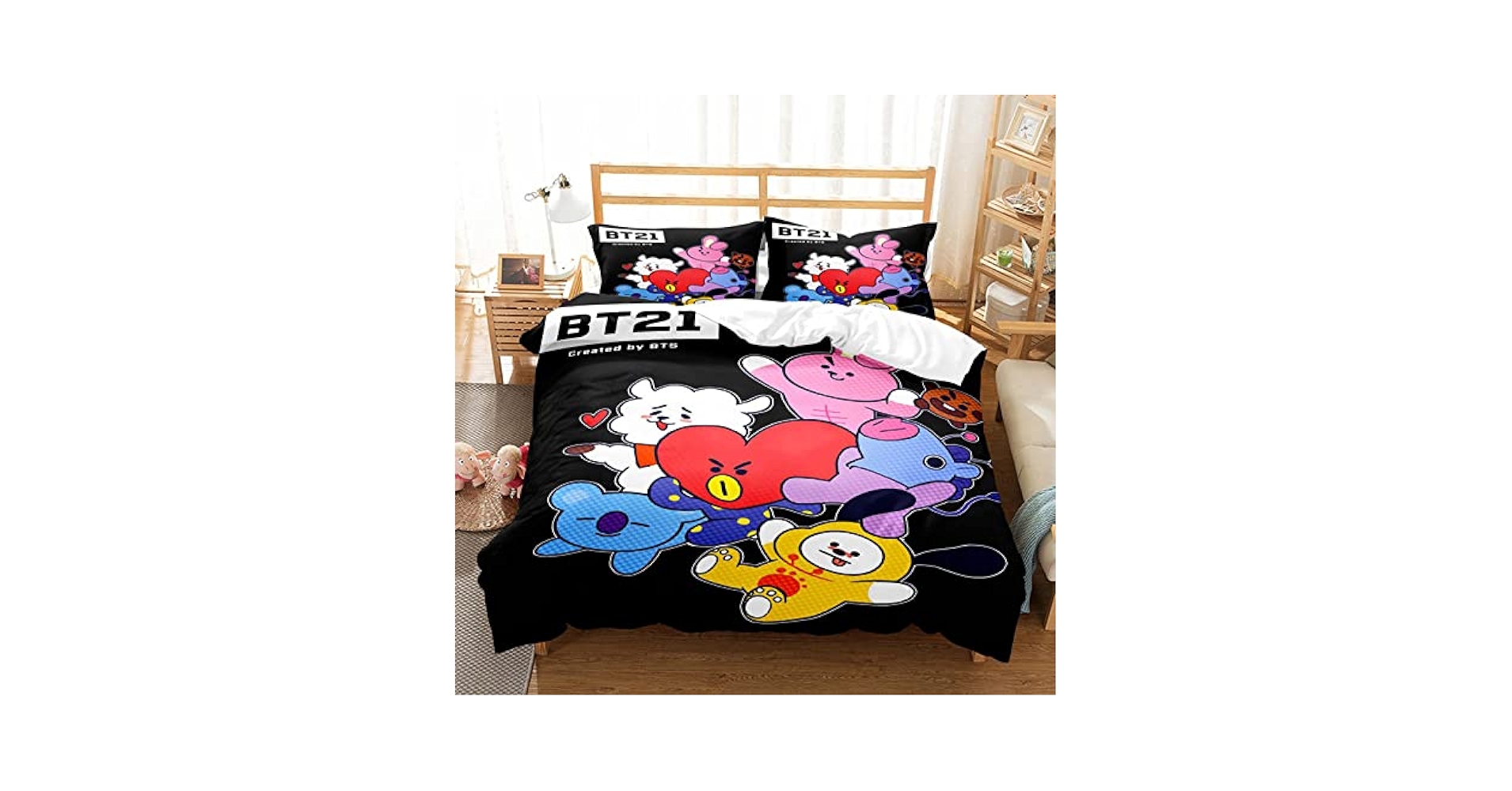 Amazon｜BTS軽量マイクロファイバーコンフォーターカバー、BT21