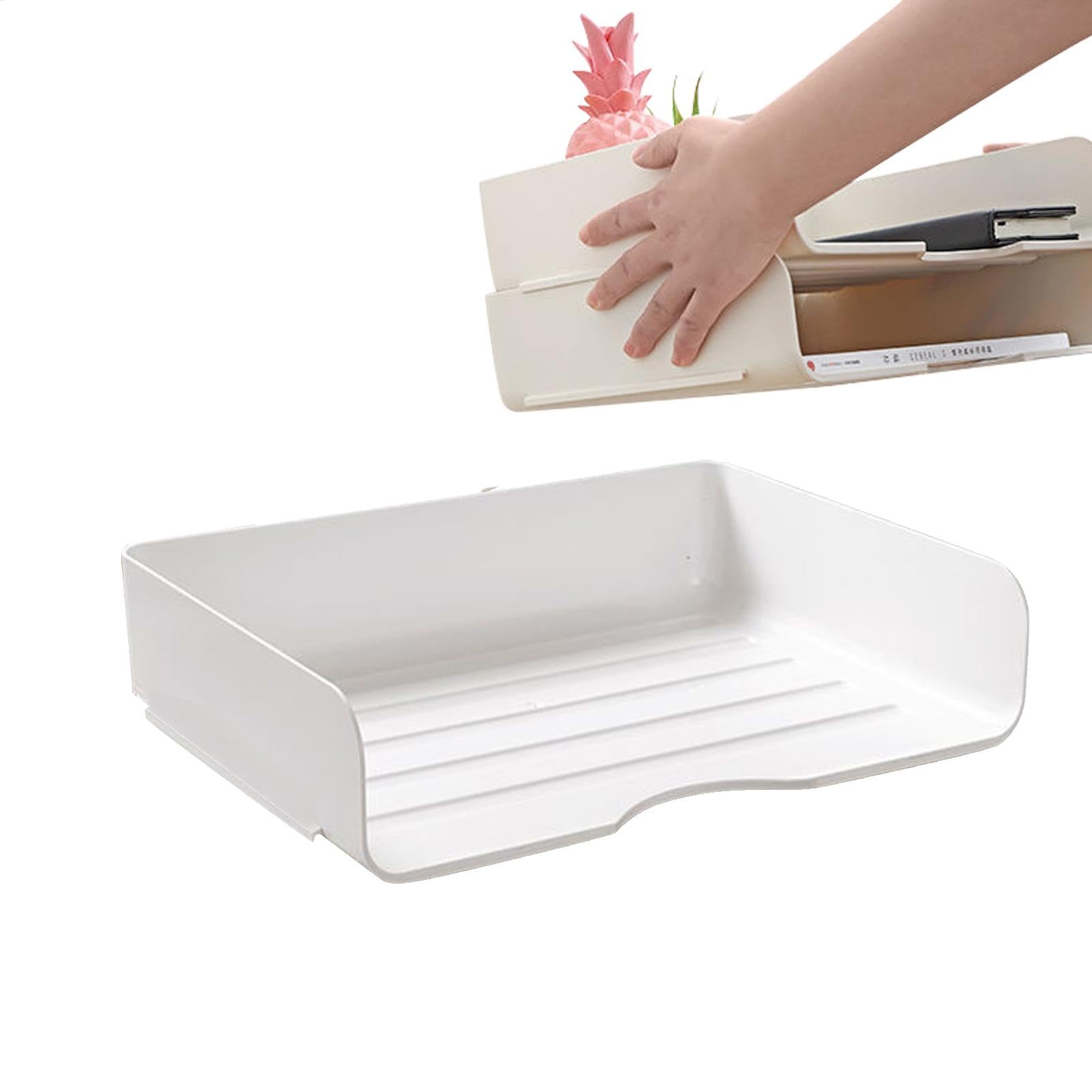 Paper Tray Organizer - Stackable Non-Slip Desk Storage Stand for A4 Paper | Large Capacity Paper Holder, Portable Organizer, Reusable Desk Organizer for Home Office, Storage Solution