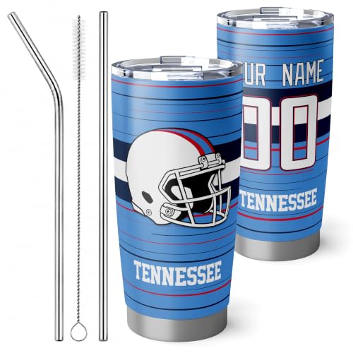 Image of Tennessee Tumbler 20oz Travel Mug Gifts Custom Name Number