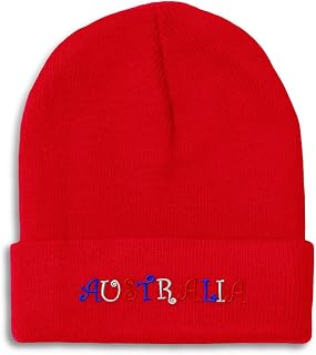 Beanies for Men Australia Aussie Australian Down Under Skull Cap Winter Hats Women Acrylic One Size Red Design Only