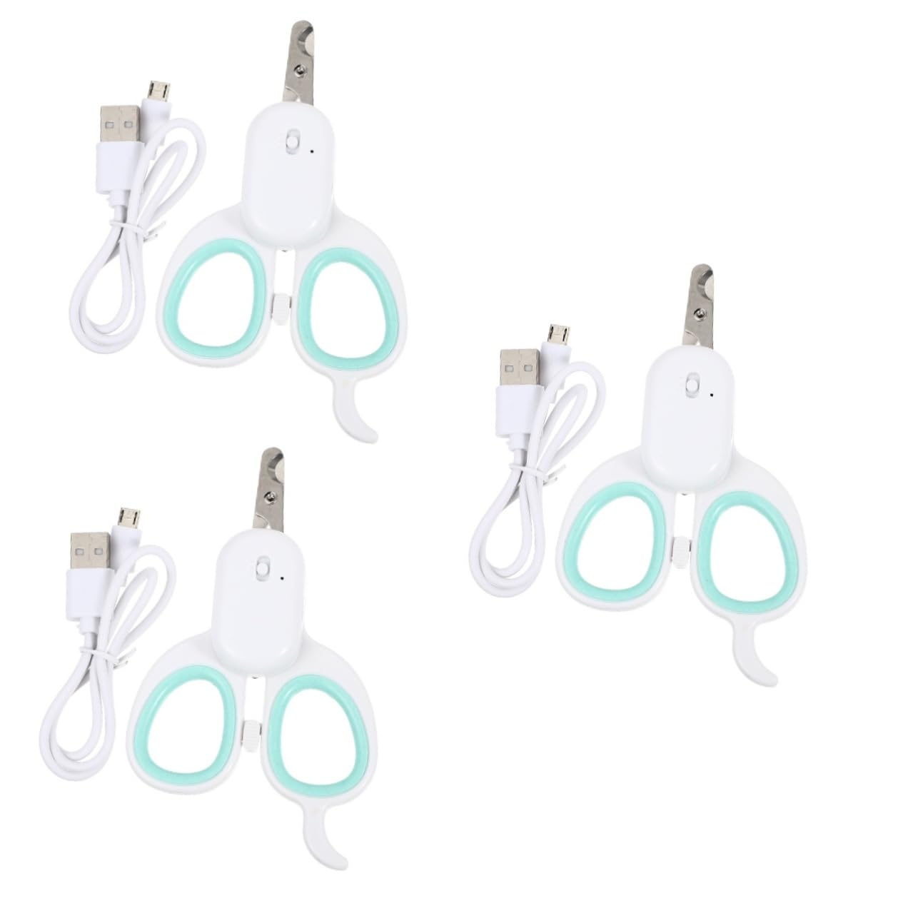 Sosoport 3pezzi Tagliaunghie per Domestici con LED Ricaricabile per Unghie Strumento per La Toelettatura Facile e Antiscivolo