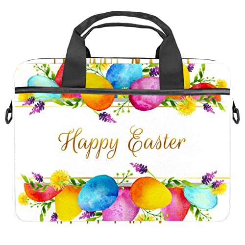 Sac à bandoulière pour ordinateur 13-14.5 pouces aux motifs d'œufs de Pâques