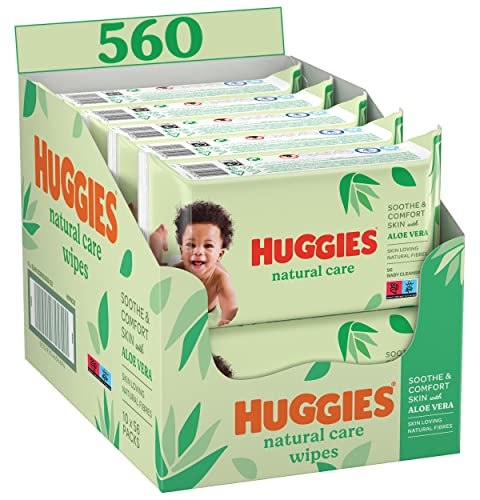 Huggies, Lingettes bébé, Pour tout le corps, À l'aloe vera, Natural Care 10x56 lingettes