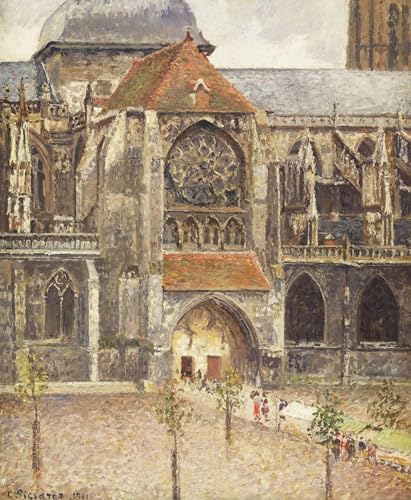 Impression d'art Pissarro église Saint Jacques image sur toile 60x90cm