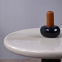 Vista 4 de Mesa pequeña con combinación creativa, mesa auxiliar movible redonda de esquina con diseño moderno de sofá pequeño, color café, colorido confitado