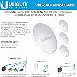 PowerBeam ac Gen2 5 GHz PBE-5AC-GeN2-US High Performance airMAX ac Bridge Dual-Band 25 dBi (4 Pack)