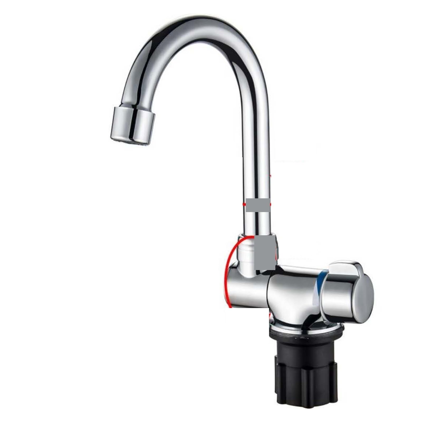 ZQFHSX RV Faucet 180 Degree Folding 360 Rotating Sink Hot Or Cold Kitchen Bathroom Caravan Marine Accessories For Modification(Single cold faucet)