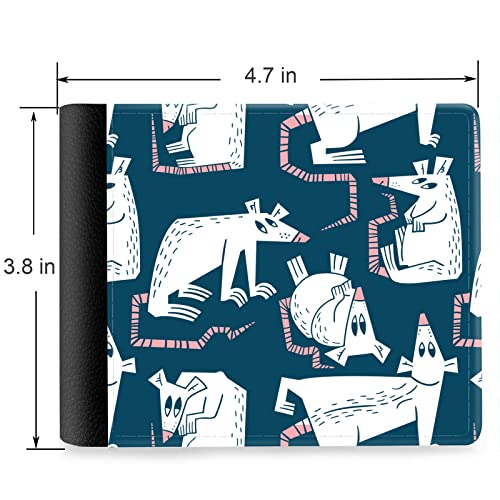 (Rats And Mousepattern Front Pocket Slim Bifold Leather Wallet RFID Blocking with ID Window for Men2