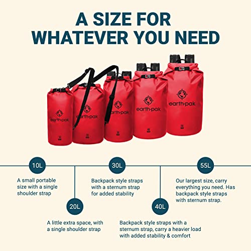 Earth Pak -Waterproof Dry Bag - Roll Top Dry Compression Sack Keeps Gear Dry For Kayaking, Beach, Rafting, Boating, Hiking, Camping And Fishing With Waterproof Phone Case #TOP1