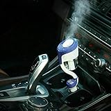 【Humidificador de aire multifuncional 4 en 1】Humidificador de coche + Difusor de aroma + Purificador de aire + Puertos USB dobles (2.1A y 2.1A). Puede mejorar el entorno interior de los aires acondicionados de automóviles, y el puerto USB universal se puede utilizar con todos los dispositivos alimentados por USB (incluidos Android, teléfonos inteligentes y tabletas de Apple) al mismo tiempo.