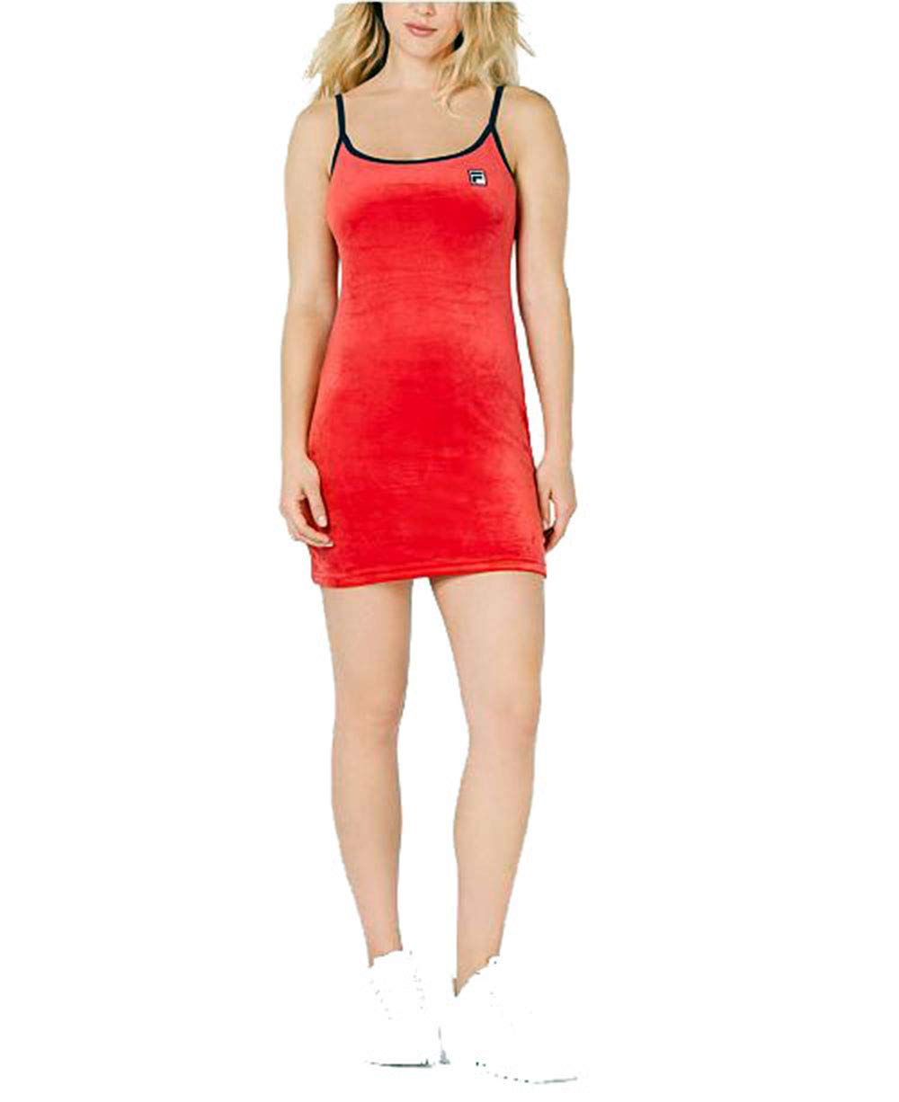 knee length dresses for ladies Fila Corinne Halter Women's Dress Peacoat-White Lw016138-412, Blue