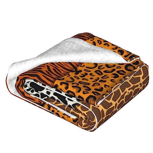 Couverture flanelle imprimé léopard plaid chaud 152x127 cm pour voyage