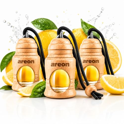 Image of AREON Fresco FRTN14 Hanging Car and Home Air Freshener, Beverly Hills (Pack of 3) | Premium Wooden Hanging Car Air Freshener with an Elegant, Compact Design. Suitable for Use in Cars, Suvs, Vans, and Trucks.