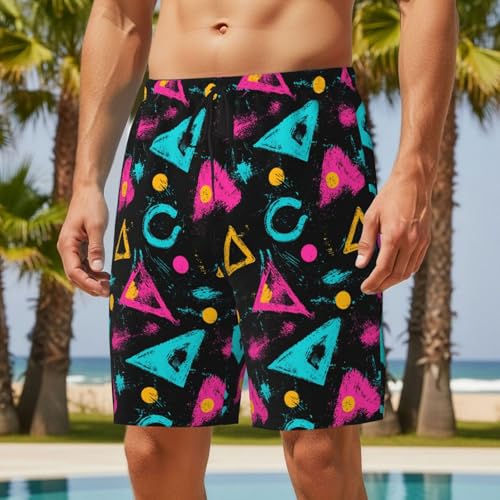 Men's Beach Mountain Palm Trees Beach Shorts Quick Dry Swim Trunks Mesh Lining Swim Shorts with Pockets2