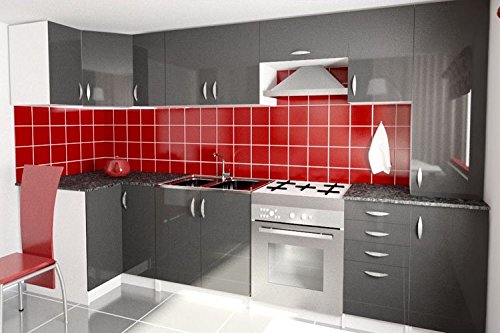 Tendencio Cuisine complète en Angle 310 cm OXANE Gris kit