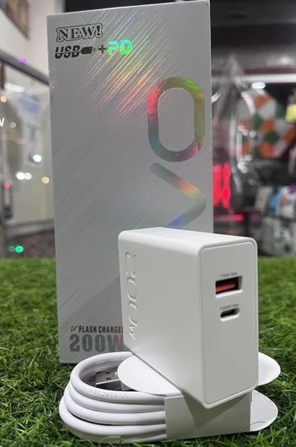Image of Charger Original 200W Quick Charge Multiport Mobile Charger with Detachable Cable for Vivo iQoo 10 Pro 5g 10 9T 9 Pro 8 Pro 7 /1.5M 10A Fast Charging (DP152)