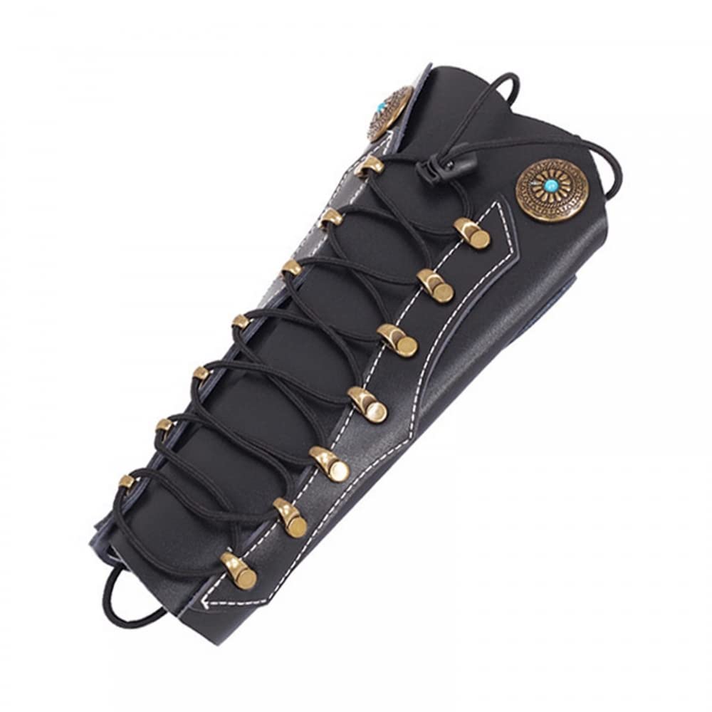 DONGKER Protège-Bras de Tir a l'arc,Protège-Avant-Bras,Bracelet en Cuir Réglable,Brassards D'armure Médiévale pour Tir de Chasse