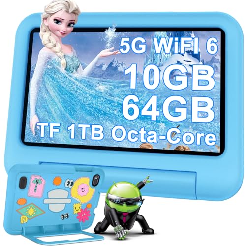 DEERTiME Tablet Andorid 14 Tablets 7 Pollici 10GB RAM + 64GB ROM (TF 1TB), 5G WiFi 6, BT5.0, Octa-Core, Controllo...