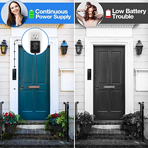 24 Volt Türklingel Netzteil Adapter Transformator, C-Draht-Adapter, Video-Türklingel-Netzteil, kompatibel mit allen Versionen von Türklingel und Thermostat, langes Kabel-Netzteil (5m)