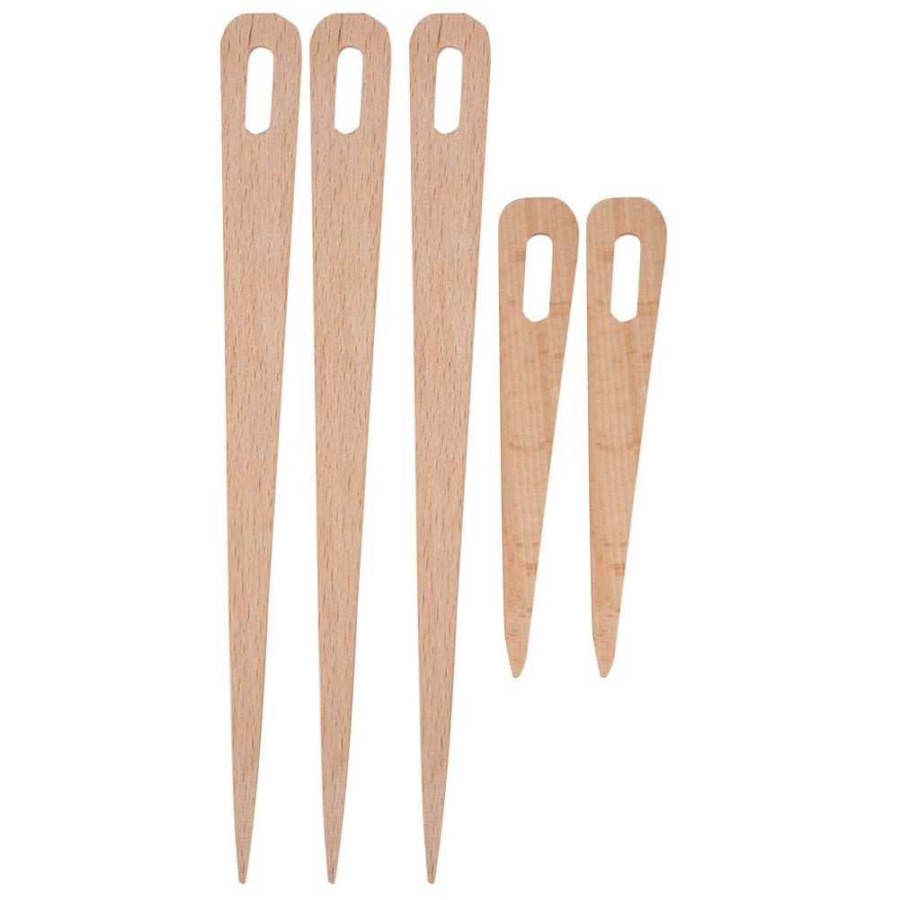 Wooden Big Eye Knitting Needles Made of Wood Versatile and Ideal for DIY Hand Embroidery Lovers 5PCS Tapestry Weaving Crafts Tools with 3 Large Sizes