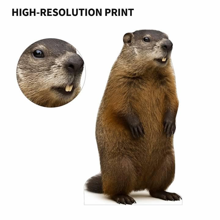 Image of Groundhog 3FT Life Size Cardboard Cutout - A Fun Animal Standup for Photo Booths, Birthday Parties, and Events