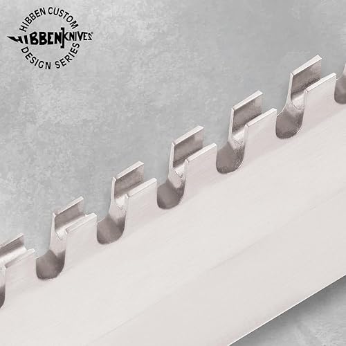 Miniatura 3 de Gil Hibben Extreme Survival Survivor - Cuchillo Bowie con funda de cuero para cinturón, hoja de sierra de acero inoxidable 7Cr17, guardamanos y