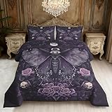 Generisch Motte Steppdecke 155x220 Winterdecke Extra Warm, Lila Rosen...