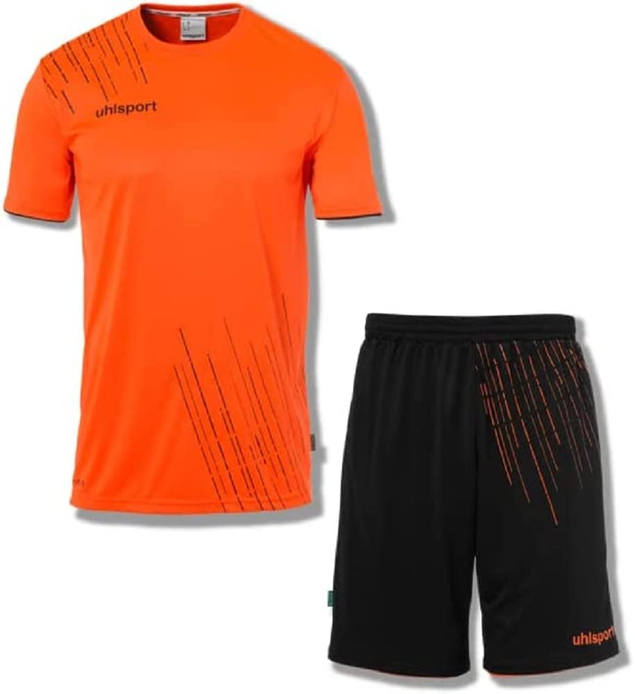 uhlsport Men's Score 26 Football Jersey Set - Football Set Consisting of Training Shirt and Training Trousers, Fluo Orange/Black, 3XL EU
