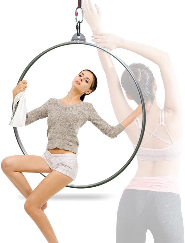Antena Lyra Hoop, Lyra Hoop Testowana Siła Obręcz Antena Jednopunktowy Cyrk Aerial Equipment Yoga Hoop Aerial Dancing Circus Ring Set