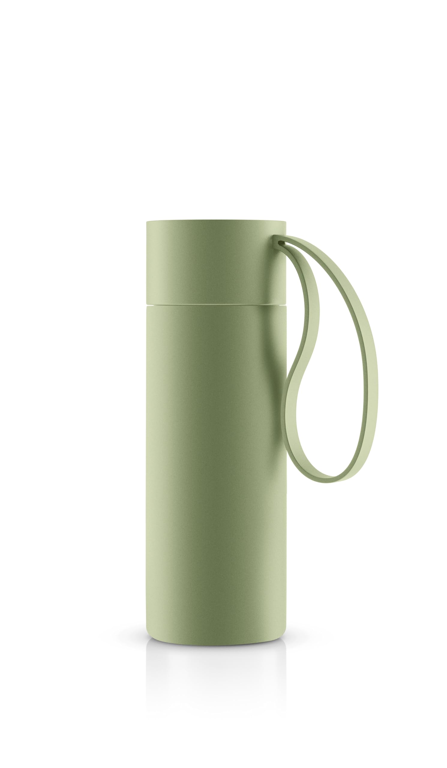 Eva Solo | To Go Cup 0.35 L | Double-Walled Thermo Cup with Vacuum Insulation | Stylish Danish Design with Practical Easy Grab Strap & Click Lid | Pistachio