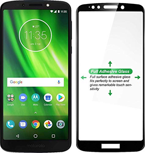 Image of Screen Protector for Motorola Moto G6 Play (Black) Tempered Glass Edge-to-Edge 6D Screen Guard With Installation Kit