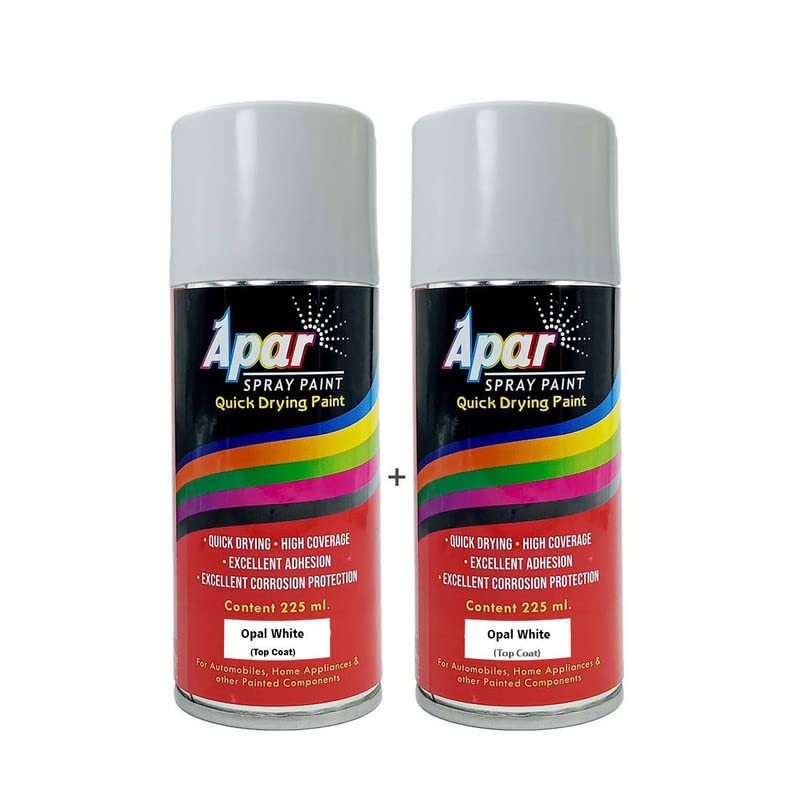 APAR Automotive Spray Paint Opal white (RC Colour Name) Compatible for Tata Tiago and Tigor -225 ml (Pack of 2-Pcs)
